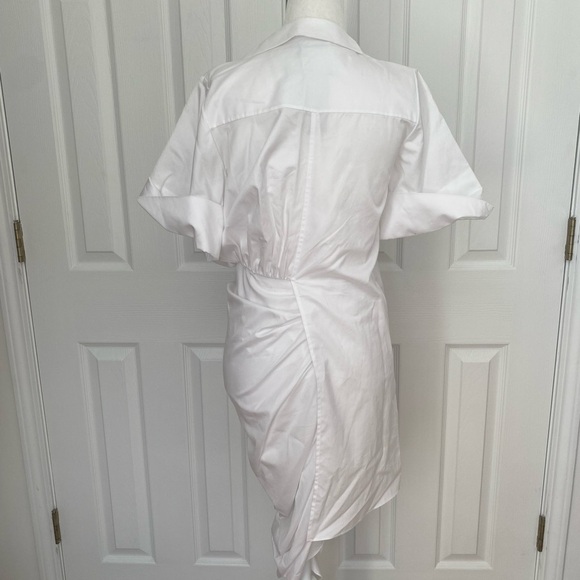NWT- Mehtap Elaidi White collared Asymmetrical Shirt Dress - Picture 12 of 12